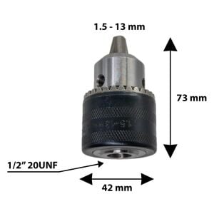 Master 530260 Anahtarlı Metal Mandren 1.5-13mm 1/2'' - 20 UNF