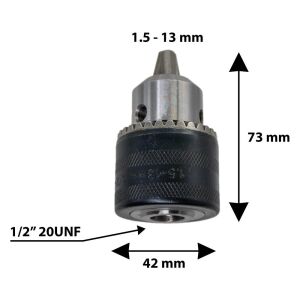 Master 530260 Anahtarlı Metal Mandren 1.5-13mm 1/2'' - 20 UNF