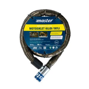 Master 500960 Anahtarlı Motosiklet Kilidi Yaylı 22mm x 150cm