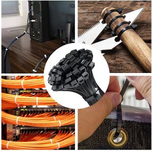 Plastik Kablo Bağı Cırt Kelepçe Siyah 9.0x850 mm (100 Adet)