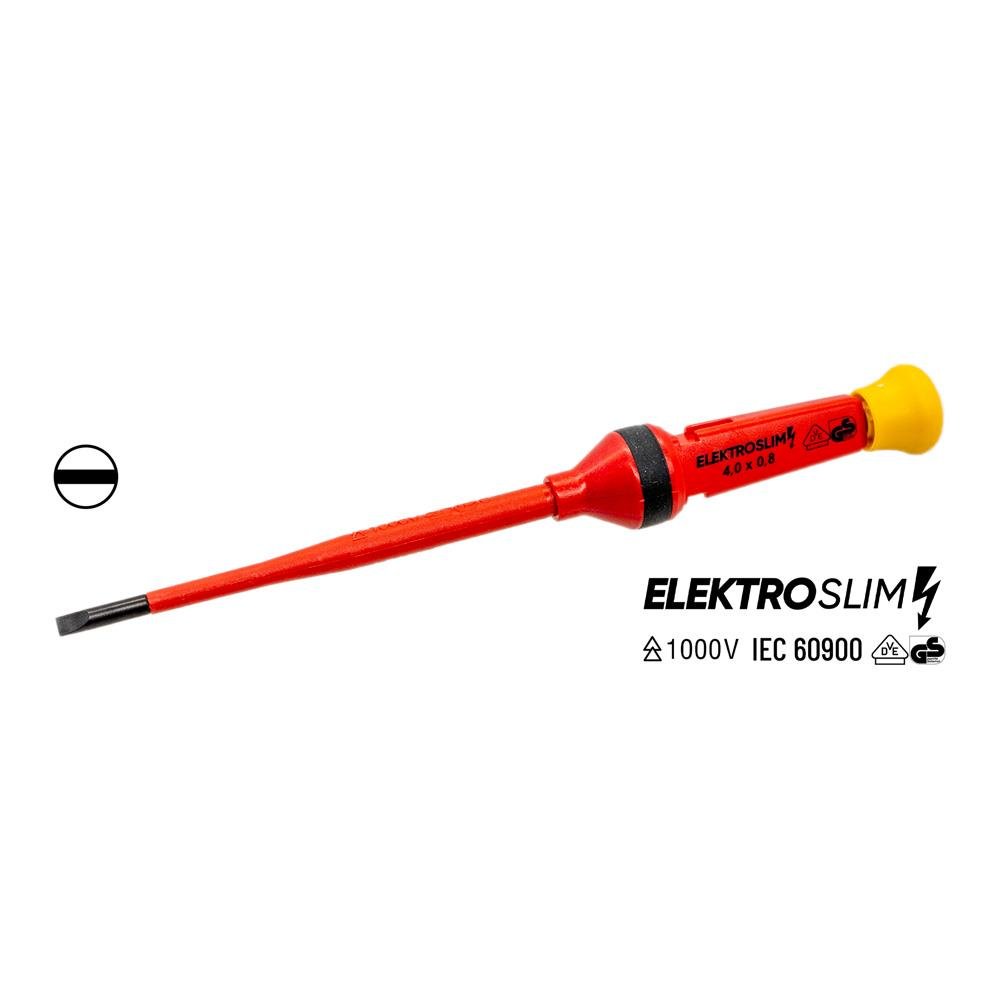 İzeltaş 1000V Elektro Slim Düz Uçlu Tornavida 4x100 mm