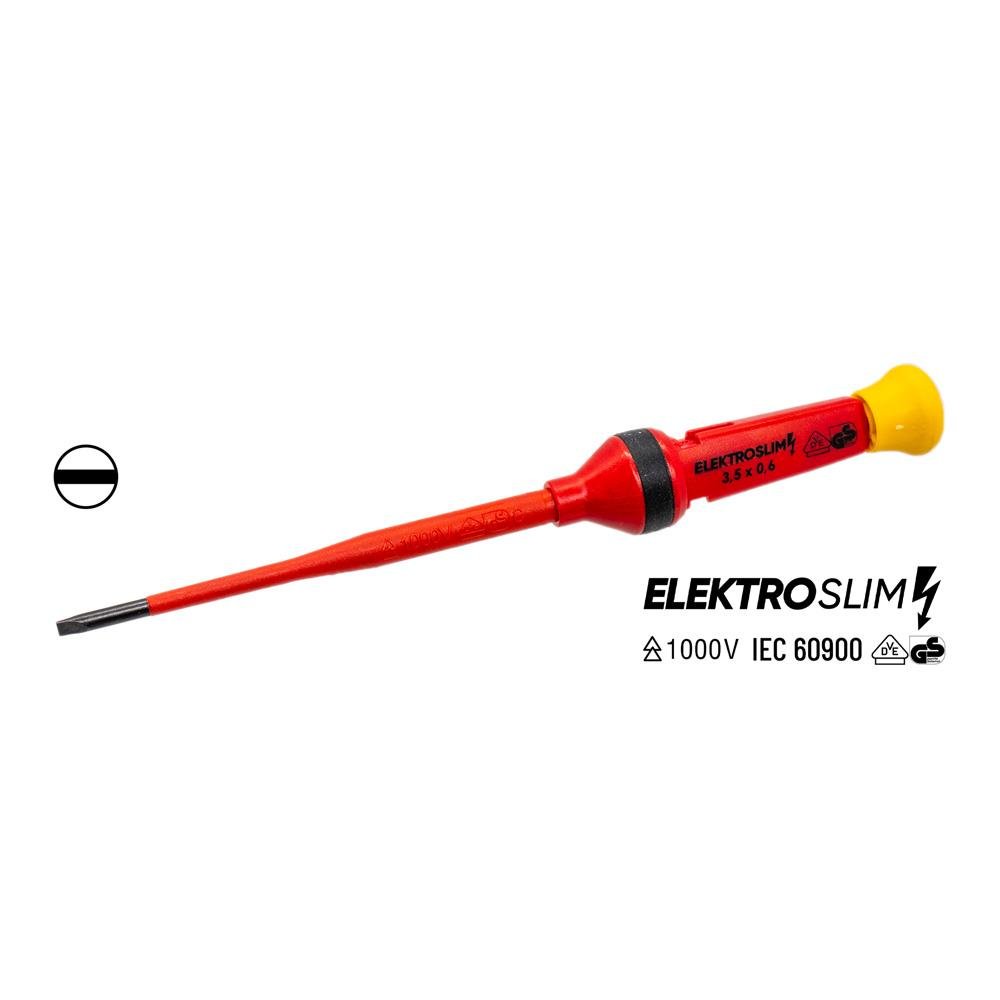 İzeltaş 1000V Elektro Slim Düz Uçlu Tornavida 3.5x100 mm