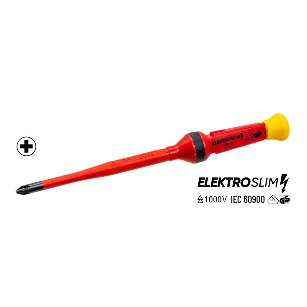 İzeltaş 1000V Elektro Slim Yıldız Uçlu Tornavida PH2 6x100 mm