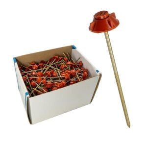 Monoblok Plastik Başlı Çatı Çivisi 10 cm - Kırmızı (400'lü Paket)