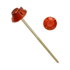 Monoblok Plastik Başlı Çatı Çivisi 10 cm - Kırmızı (400'lü Paket)