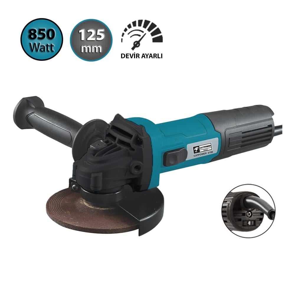 CatPower 6108 Devir Ayarlı Avuç Taşlama 125 mm 850 Watt