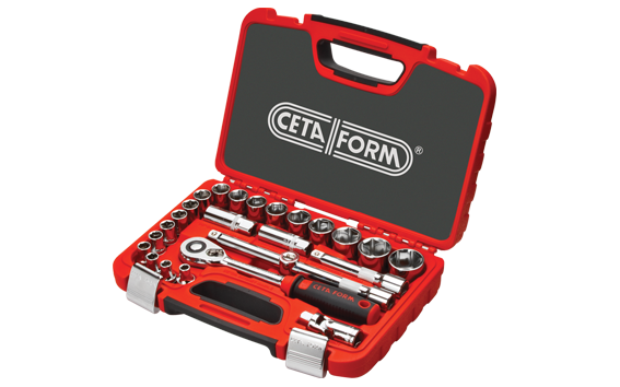 CETA FORM C20-25PH2 1/2'' 6 Köşe Lokma Takımı 25 Parça (Plastik Çanta)