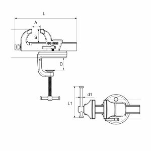 5251 Döner Tablalı Mini Hobi Masa Mengenesi 60 mm