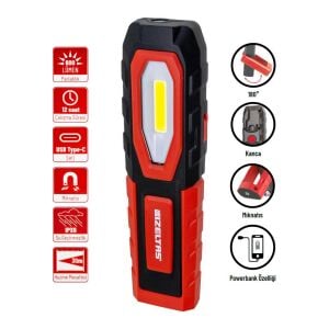 İzeltaş COB LED Şarjlı Büyük Boy Çalışma Lambası 600 lm