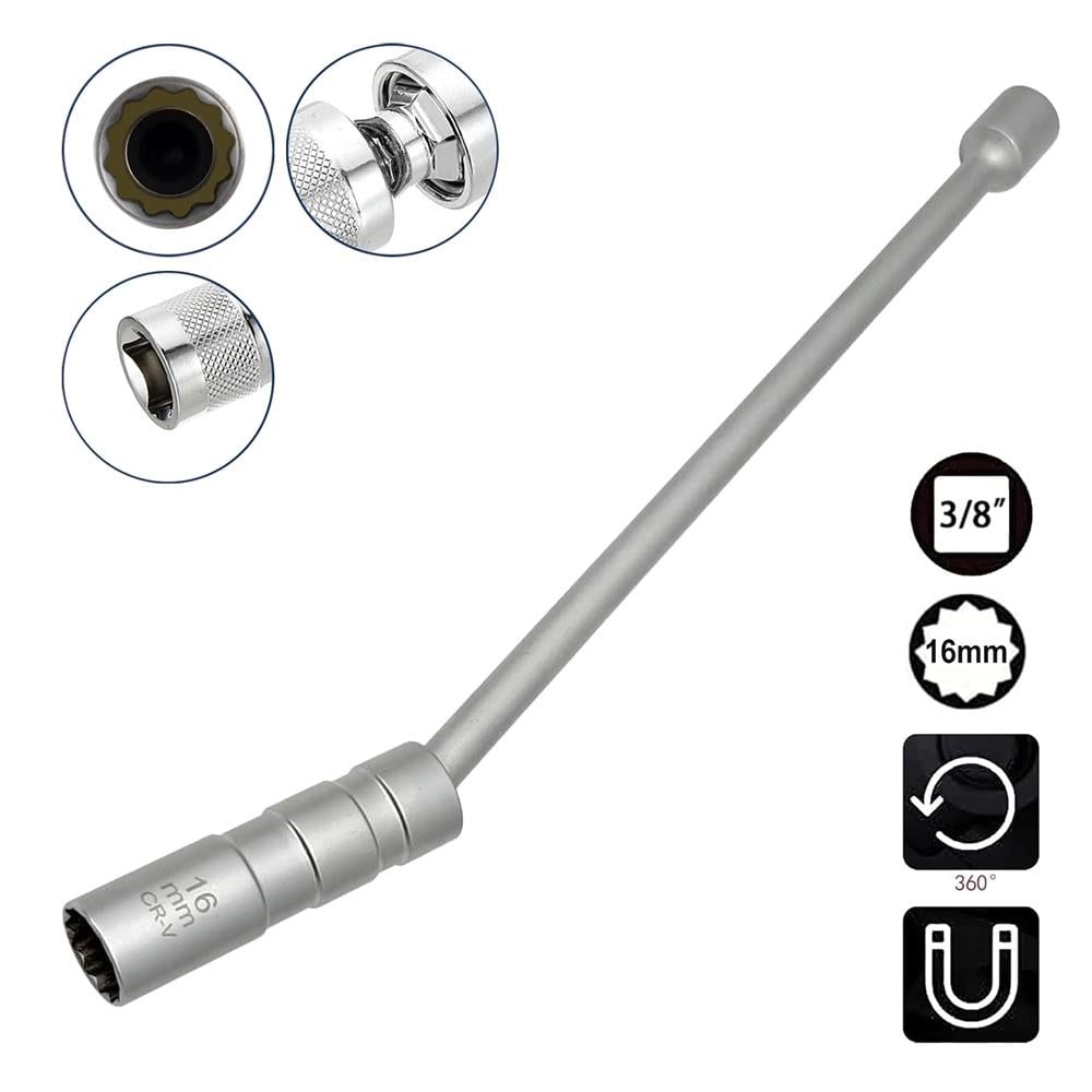 6562 Mafsallı Mıknatıslı 12 Köşe 3/8'' Uzun Buji Lokma 16 mm