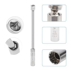 6562 Mafsallı Mıknatıslı 12 Köşe 3/8'' Uzun Buji Lokma 16 mm