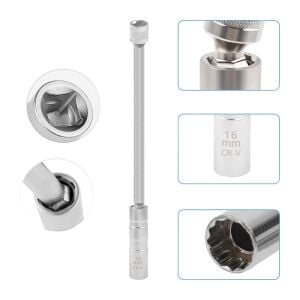 6562 Mafsallı Mıknatıslı 12 Köşe 3/8'' Uzun Buji Lokma 16 mm