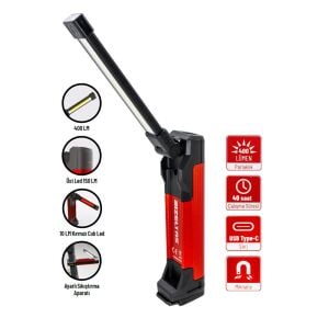 İzeltaş COB LED Şarjlı Katlanır Çalışma Lambası 400 lm