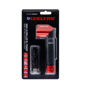 İzeltaş PRO LED Şarjlı Lazer Pointer/UV El Feneri 1000 lm