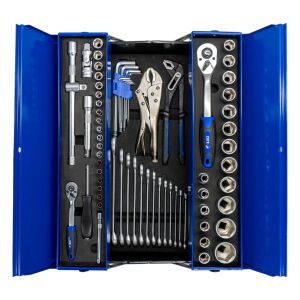 6186 Katlanır 3 Gözlü Dolu Metal Takım Çantası 68 Parça