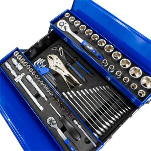 6186 Katlanır 3 Gözlü Dolu Metal Takım Çantası 68 Parça
