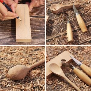 Titi 1161 Ahşap Kaşık Kuksa Oyma Bıçağı Seti 2 Parça