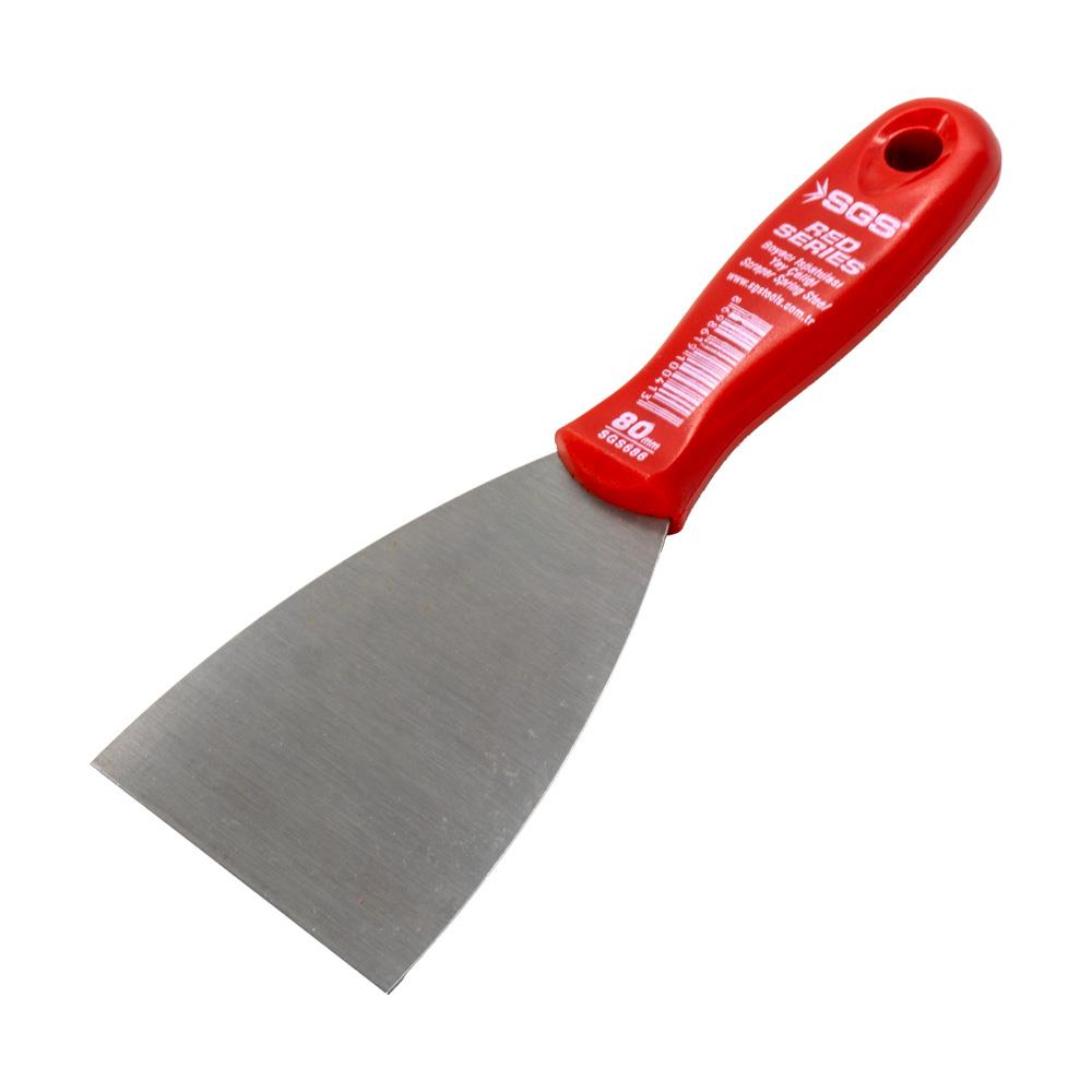 SGS 686 Red Serisi Plastik Saplı Yay Çeliği Boyacı Ispatula 80 mm