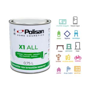 Polisan X1 All Dönüşüm Yenileme Boyası 0.75 Lt - Beyaz