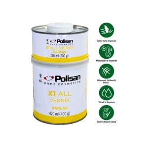 Polisan X1 All Vernik PARLAK Şeffaf Çift Bileşenli 0.6 Kg