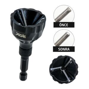 Rox 1097 Bits Saplı Matkaba Takılır Çapak Alma Aparatı 3-20 mm