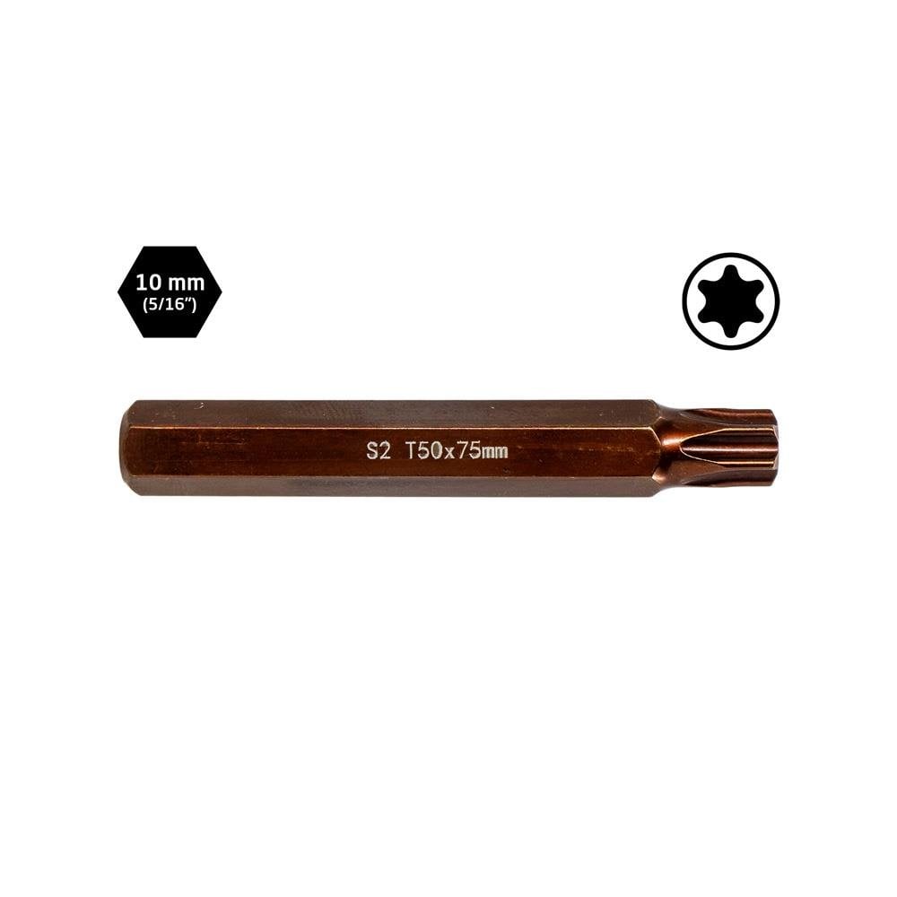 6569 Uzun Torx Bits Uç T50x75 mm (10 mm Saplı)