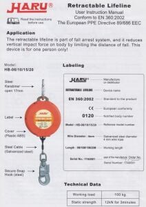 Haru HB-10 Geri Sarımlı Düşüş Tutucu Yoyo 10 mt