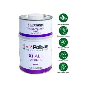 Polisan X1 All Vernik MAT Şeffaf Çift Bileşenli 0.6 Kg
