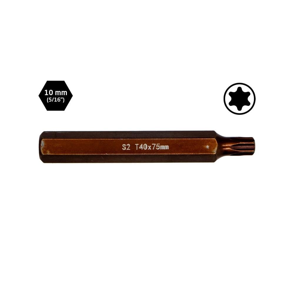 6567 Uzun Torx Bits Uç T40x75 mm (10 mm Saplı)
