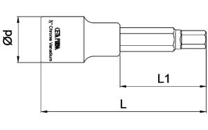 Ceta Form C28S-H06XL 1/2'' Allen Uçlu Lokma 6 mm Uzunluk:140 mm
