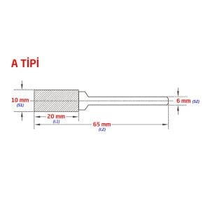 Tungsten Karbür Kalıpçı Freze A Formu 10x20 mm (Sap: 6mm)