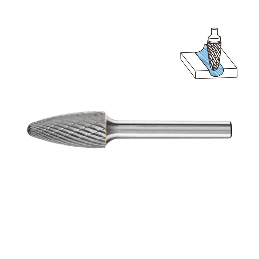 Tungsten Karbür Kalıpçı Freze F Formu 12x25 mm (Sap: 6mm)